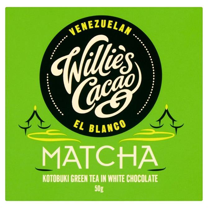 Willie's Cacao Matcha Gluten Free Kotobuki Green Tea in White Chocolate 50g